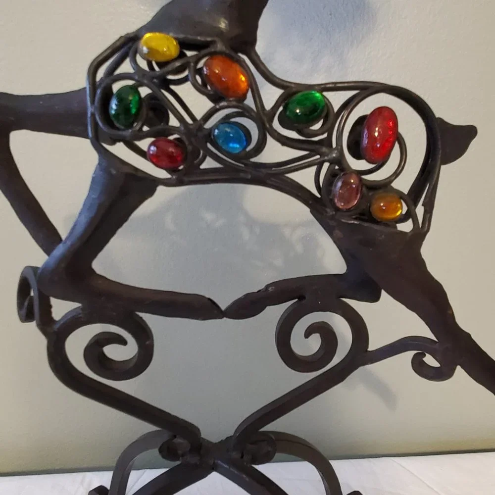 Pier 1 Vintage Black Wrought-Iron Jeweled 20